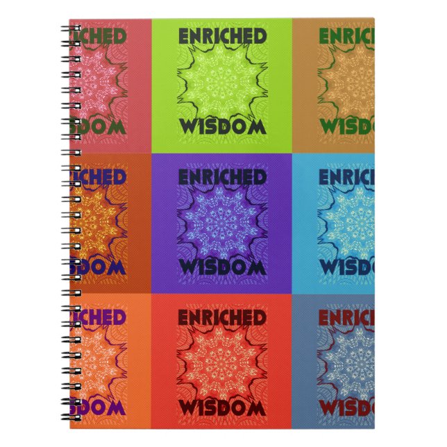 Enriched Wisdom: Colorful Mandala Art  Notebook (Front)