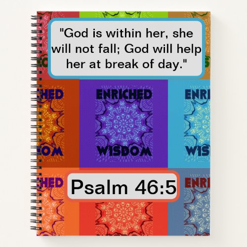 Enriched Wisdom Psalm 465 Pop Art Crystal Design Notebook