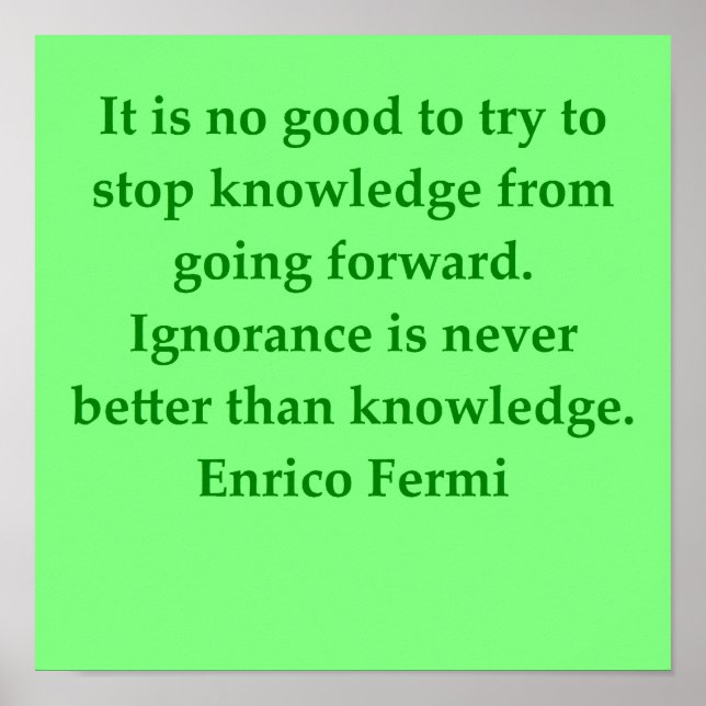 enrico fermi quote poster (Front)