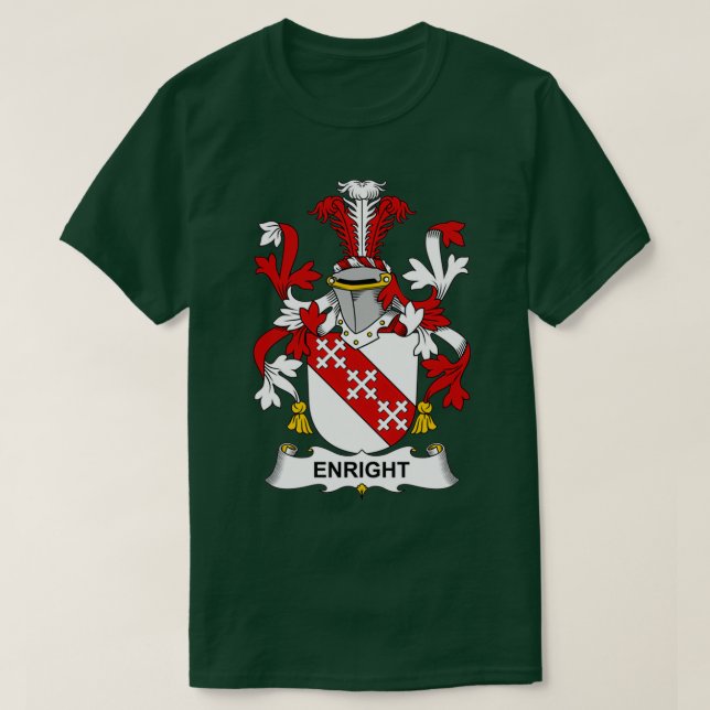 Enright Coat of Arms Family Crest  T-Shirt (Design Front)