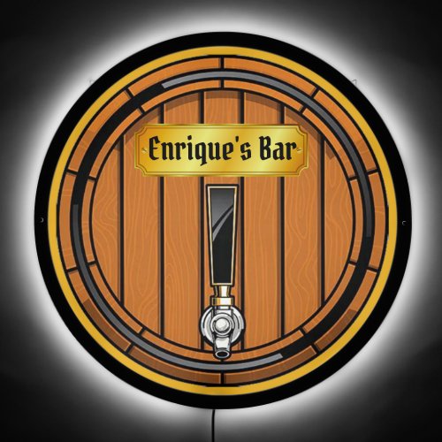 Enriques Bar Beer Keg LED Sign
