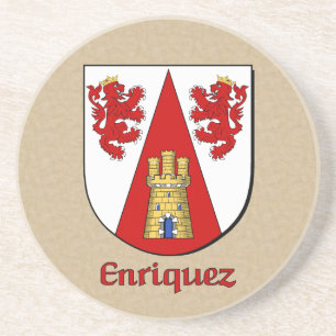 Enriquez Heraldic Shield Drink Coaster