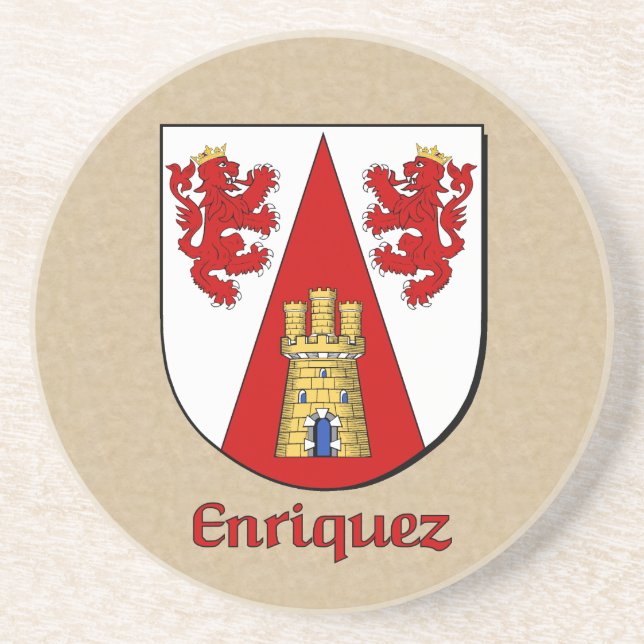 Enriquez Heraldic Shield Drink Coaster (Front)