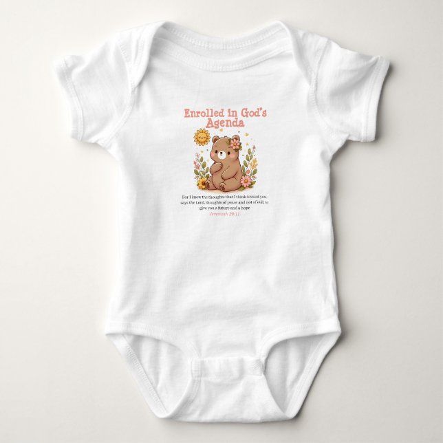Enrolled in God's Agenda- Baby Bodysuit  (Front)