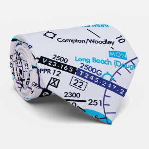 Enroute Low Altitude Chart Neck Tie