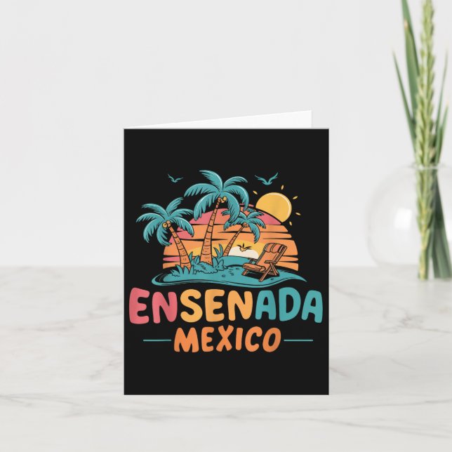 Ensenada Mexico Tropical Sunset Beach Souvenir Vac Card (Front)