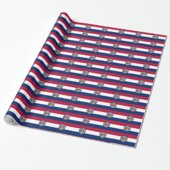 Ensign Tiled Pattern Of Missouri Wrapping Paper by santa_claus_usa at Zazzle