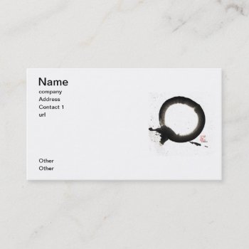 Enso  Black Sumi Ink Business Card by Zen_Ink at Zazzle