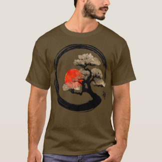 Enso Circle and Bonsai Tree on Canvas 1 T-Shirt