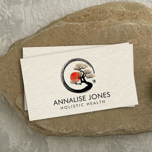 Enso Circle and Bonsai Tree on Canvas Business Card
