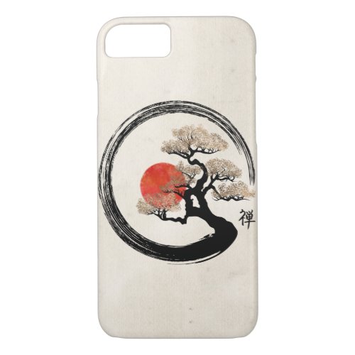 Enso Circle and Bonsai Tree on Canvas iPhone 87 Case