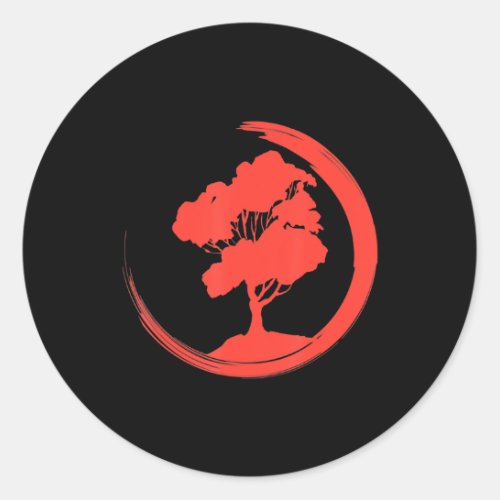 Enso Circle Of Enlightenment T Yin And Yang Bonsai Classic Round Sticker