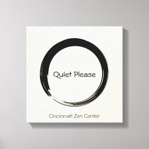 Enso Circle quiet please Canvas Print