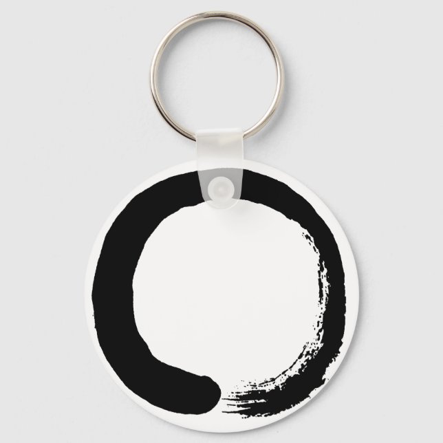 Enso Circle Zen Calligraphy Keychain (Front)