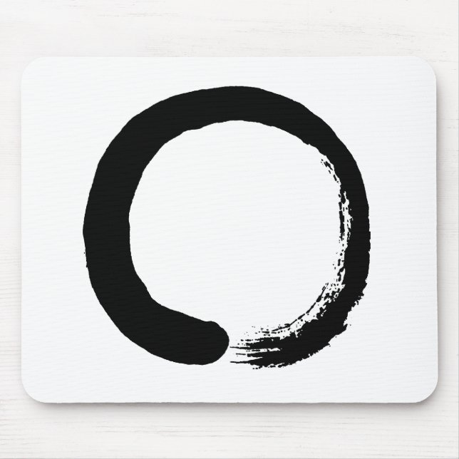 Enso Circle Zen Calligraphy Mouse Pad (Front)