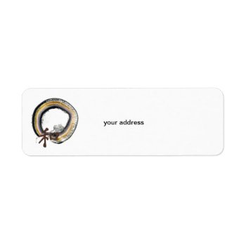 Enso  Harmony In Earth Tones Label by Zen_Ink at Zazzle
