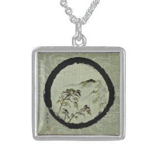Enso Landscape Sterling Silver Necklace, Sterling Silver Necklace