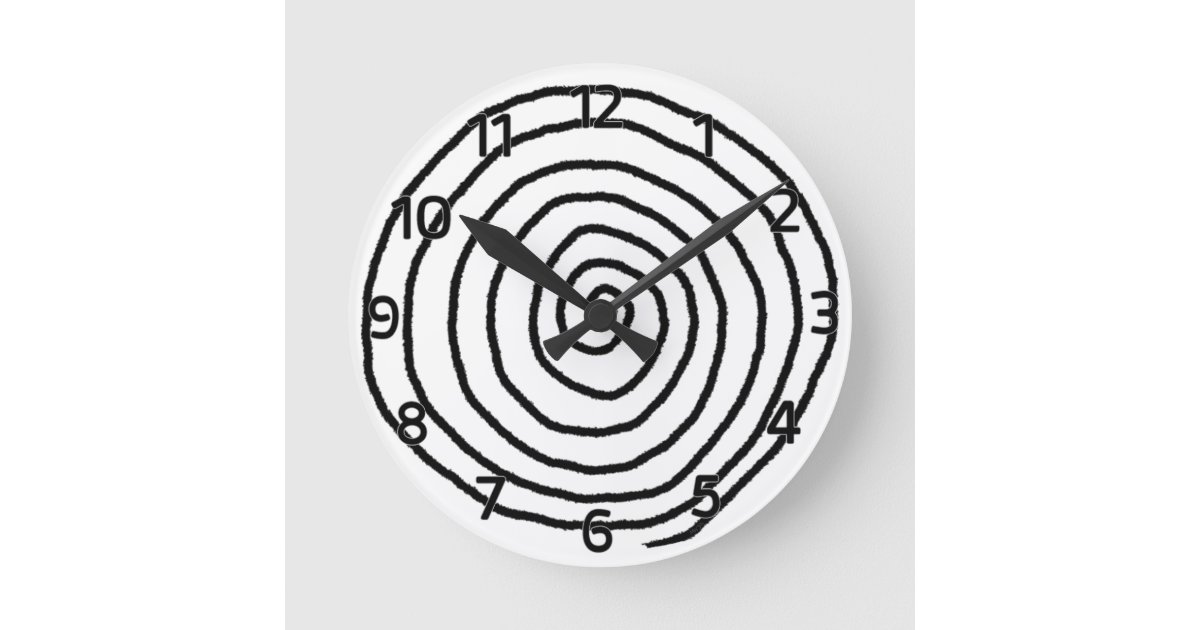 Enso Spiral Wall Clock (with numbers) Zazzle