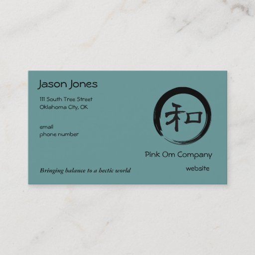 Customizable Enso Symbol with Harmony Symbol Business Cards