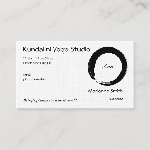 Customizable Enso Symbol with Zen Symbol Business Card Templates