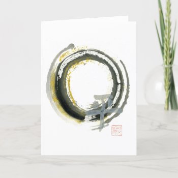 Enso With Pax  Sumi-e Card by Zen_Ink at Zazzle