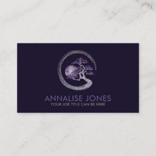Enso Zen Circle Amethyst Bonsai Tree Business Card