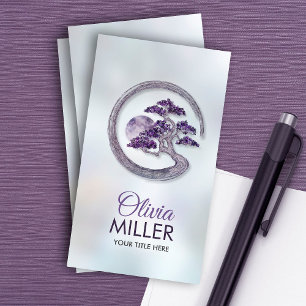 Enso Zen Circle Amethyst Bonsai Tree Business Card