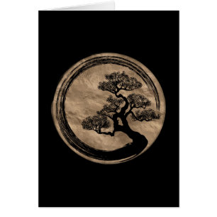 Enso Zen Circle and Bonsai Tree Gold Cards