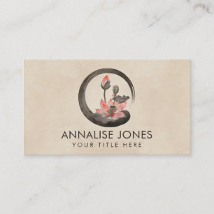Enso Zen Circle and Lotus Business Card