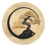 Enso Zen Circle Bonsai - Golden Sunrise Classic Round Sticker
