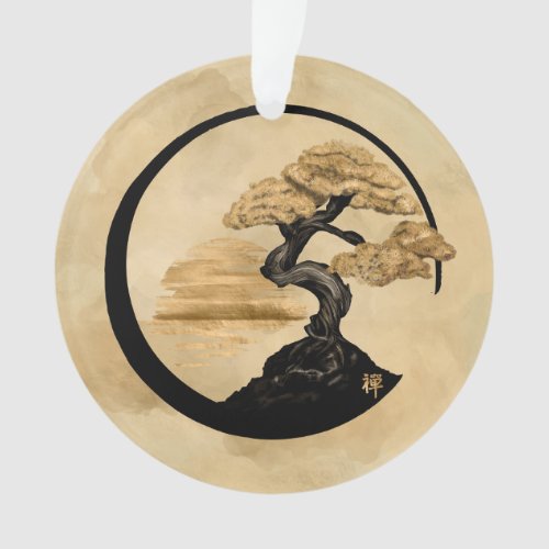 Enso Zen Circle Bonsai _ Golden Sunrise Ornament