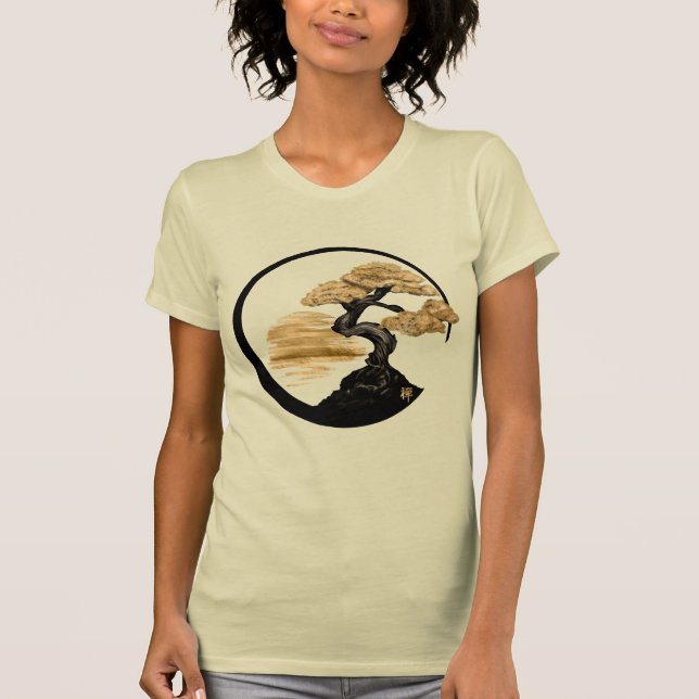 Enso Zen Circle Bonsai - Golden Sunrise T-Shirt (Front)