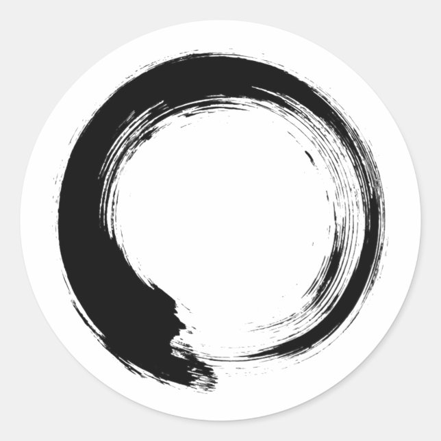 Enso Zen Circle Classic Round Sticker (Front)