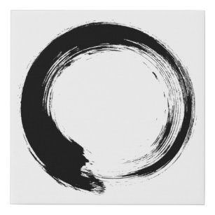 Enso Zen Circle Faux Canvas Print