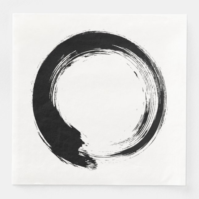 Enso Zen Circle Paper Dinner Napkins (Front)