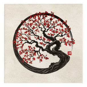 Enso Zen Circle Sakura tree Acrylic Print