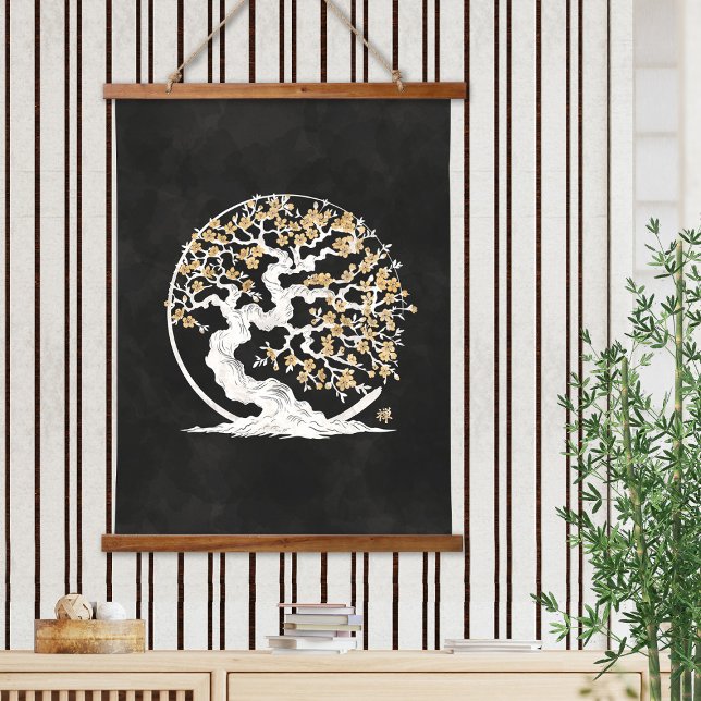 Enso Zen Circle Sakura tree Hanging Tapestry (Creator Uploaded)