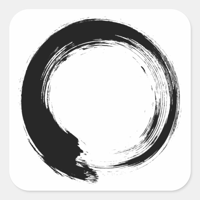 Enso Zen Circle Square Sticker (Front)