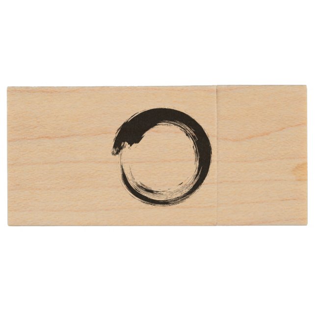 Enso Zen Circle Wood Flash Drive (Front)