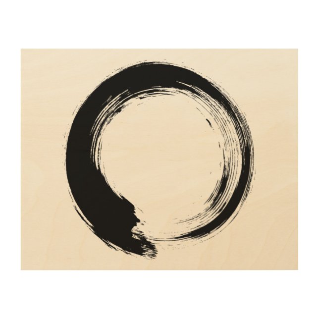 Enso Zen Circle Wood Wall Art (Front)