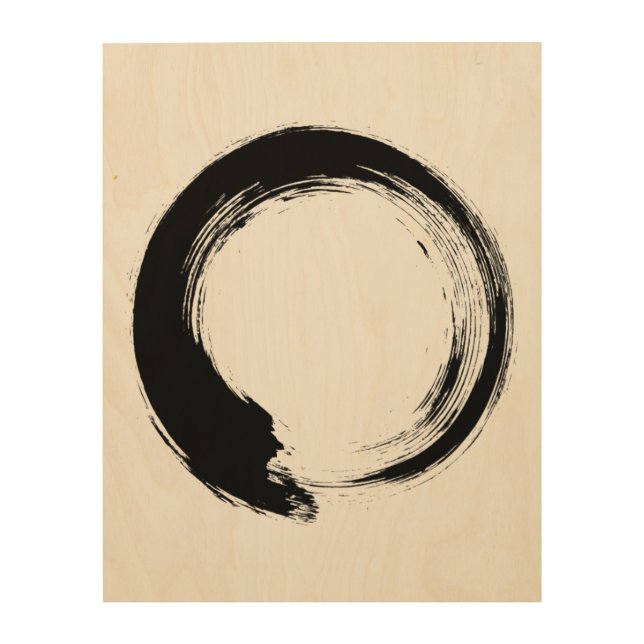 Enso Zen Circle Wood Wall Art (Front)