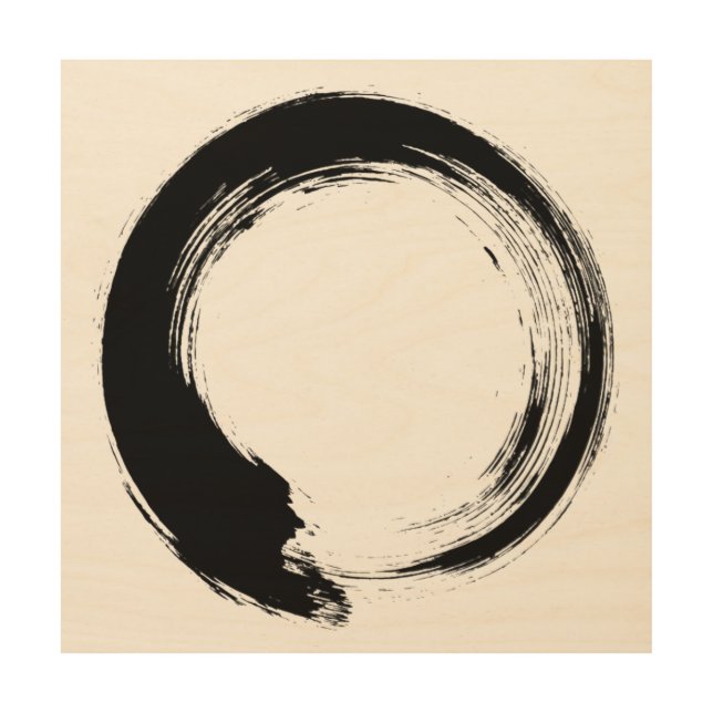 Enso Zen Circle Wood Wall Art (Front)