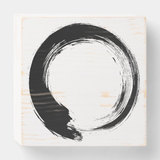 Enso Zen Circle Wooden Box Sign (Front Horizontal)