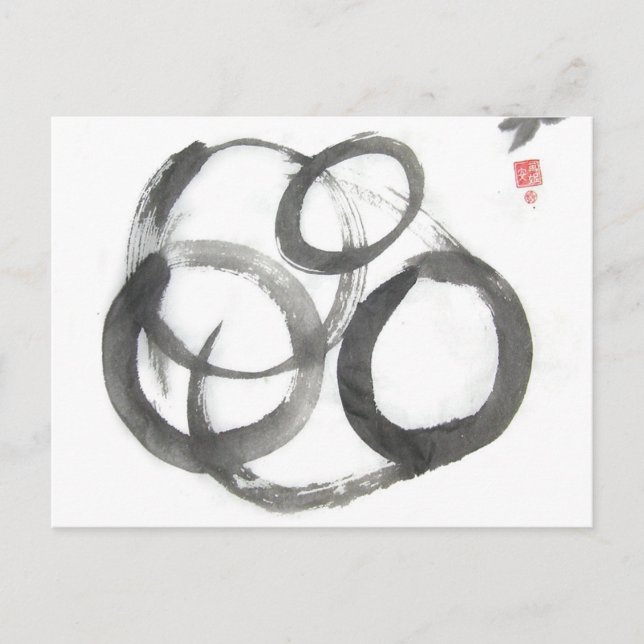 Enso Zen Circles Art Postcard (Front)