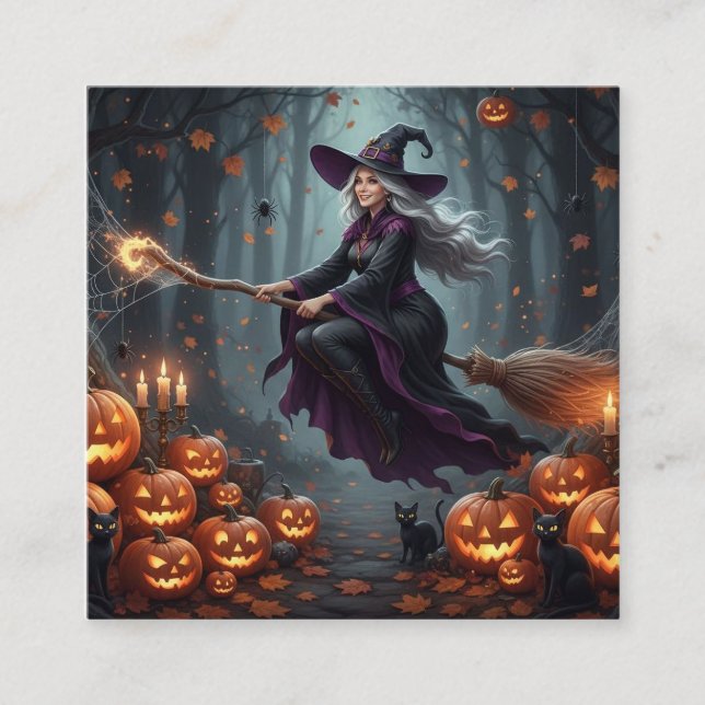 Ensorceled Night Flight Square Business Card (Front)