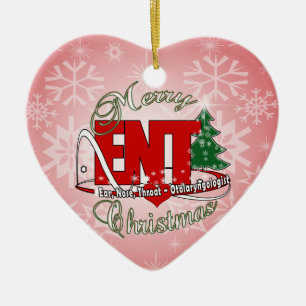 ENT CHRISTMAS Otolaryngologist EAR NOSE THROAT Ceramic Ornament