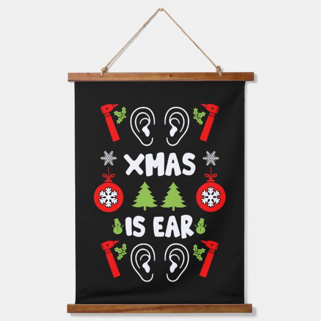 ENT Doctor Christmas  Hanging Tapestry (Front)