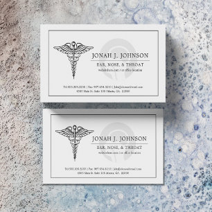 ENT Minimalist Faded ENT Symbol Business Card