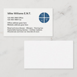 ENT Otolaryngologists Medical Business Cards