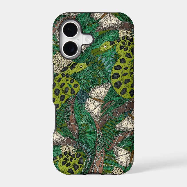 entangled forest green iphone case (Back)